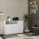 Ver imagem 7 de Armário Aparador com 3 Portas e Nicho 89,5cm x 135cm x 42cm Branco