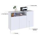 Ver imagem 6 de Armário Aparador com 3 Portas e Nicho 89,5cm x 135cm x 42cm Branco