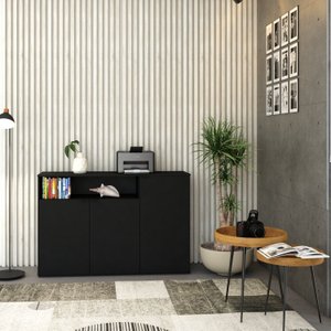 Armário Aparador com 3 Portas e Nicho 89,5cm X 135cm X 42cm