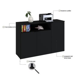 Armário Aparador com 3 Portas e Nicho 89,5cm X 135cm X 42cm - 6