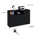 Ver imagem 6 de Armário Aparador com 3 Portas e Nicho 89,5cm x 135cm x 42cm Preto