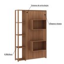 Ver imagem 3 de Cama Articulada Solteiro 193x128,5cm C/ Nichos e Prateleiras Amendoa Cm8013 Tecno Mobili
