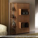 Ver imagem 6 de Cama Articulada Solteiro 193x128,5cm C/ Nichos e Prateleiras Amendoa Cm8013 Tecno Mobili