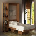 Ver imagem 1 de Cama Articulada Solteiro 193x128,5cm C/ Nichos e Prateleiras Amendoa Cm8013 Tecno Mobili