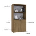 Ver imagem 6 de Armário Alto Estante com 2 Portas 160cm x 80cm x 42cm Marrom/Vermont Oak/Branco