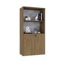 Ver imagem 5 de Armário Alto Estante com 2 Portas 160cm x 80cm x 42cm Marrom/Vermont Oak/Branco