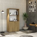 Ver imagem 7 de Armário Alto Estante com 2 Portas 160cm x 80cm x 42cm Marrom/Vermont Oak/Branco