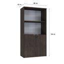 Ver imagem 4 de Armário Alto Estante com 2 Portas 160cm x 80cm x 42cm Marrom/Terracota/Branco