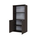 Ver imagem 2 de Armário Alto Estante com 2 Portas 160cm x 80cm x 42cm Marrom/Terracota/Branco
