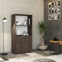 Ver imagem 7 de Armário Alto Estante com 2 Portas 160cm x 80cm x 42cm Marrom/Terracota/Branco