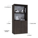 Ver imagem 6 de Armário Alto Estante com 2 Portas 160cm x 80cm x 42cm Marrom/Terracota/Branco