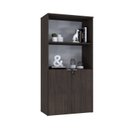 Ver imagem 5 de Armário Alto Estante com 2 Portas 160cm x 80cm x 42cm Marrom/Terracota/Branco