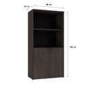 Ver imagem 4 de Armário Alto Estante com 2 Portas 160cm x 80cm x 42cm Marrom/Terracota/Preto