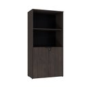 Ver imagem 3 de Armário Alto Estante com 2 Portas 160cm x 80cm x 42cm Marrom/Terracota/Preto