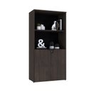 Ver imagem 5 de Armário Alto Estante com 2 Portas 160cm x 80cm x 42cm Marrom/Terracota/Preto