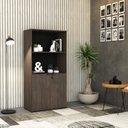 Ver imagem 7 de Armário Alto Estante com 2 Portas 160cm x 80cm x 42cm Marrom/Terracota/Preto