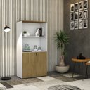 Ver imagem 7 de Armário Alto Estante com 2 Portas 160cm x 80cm x 42cm Branco/Vermont Oak