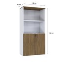 Ver imagem 4 de Armário Alto Estante com 2 Portas 160cm x 80cm x 42cm Branco/Vermont Oak