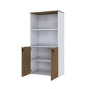 Ver imagem 2 de Armário Alto Estante com 2 Portas 160cm x 80cm x 42cm Branco/Vermont Oak