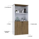 Ver imagem 6 de Armário Alto Estante com 2 Portas 160cm x 80cm x 42cm Branco/Vermont Oak