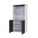 Ver imagem 2 de Armário Alto Estante com 2 Portas 160cm x 80cm x 42cm Branco/Terracota