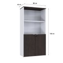 Ver imagem 4 de Armário Alto Estante com 2 Portas 160cm x 80cm x 42cm Branco/Terracota