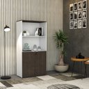 Ver imagem 7 de Armário Alto Estante com 2 Portas 160cm x 80cm x 42cm Branco/Terracota
