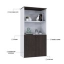 Ver imagem 6 de Armário Alto Estante com 2 Portas 160cm x 80cm x 42cm Branco/Terracota
