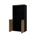 Ver imagem 2 de Armário Alto Estante com 2 Portas 160cm x 80cm x 42cm Preto/Vermont Oak