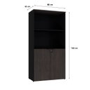 Ver imagem 4 de Armário Alto Estante com 2 Portas 160cm x 80cm x 42cm Preto/Terracota