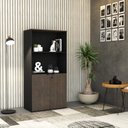 Ver imagem 7 de Armário Alto Estante com 2 Portas 160cm x 80cm x 42cm Preto/Terracota