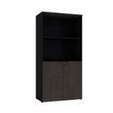 Ver imagem 3 de Armário Alto Estante com 2 Portas 160cm x 80cm x 42cm Preto/Terracota