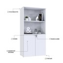 Ver imagem 6 de Armário Alto Estante com 2 Portas 160cm x 80cm x 42cm Branco