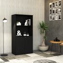 Ver imagem 7 de Armário Alto Estante com 2 Portas 160cm x 80cm x 42cm Preto