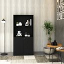 Ver imagem 1 de Armário Alto Estante com 2 Portas 160cm x 80cm x 42cm Preto