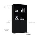 Ver imagem 6 de Armário Alto Estante com 2 Portas 160cm x 80cm x 42cm Preto