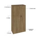 Ver imagem 6 de Armário Alto Fechado com 2 Portas 161,5cm x 80 x 42cm Marrom/Vermont Oak/Branco