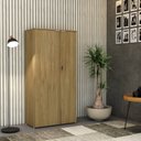 Ver imagem 7 de Armário Alto Fechado com 2 Portas 161,5cm x 80 x 42cm Marrom/Vermont Oak/Branco
