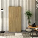 Ver imagem 1 de Armário Alto Fechado com 2 Portas 161,5cm x 80 x 42cm Marrom/Vermont Oak/Branco