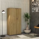 Ver imagem 7 de Armário Alto Fechado com 2 Portas 161,5cm x 80cm x 42cm Marrom/Vermont Oak/Preto
