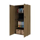 Ver imagem 2 de Armário Alto Fechado com 2 Portas 161,5cm x 80cm x 42cm Marrom/Vermont Oak/Preto
