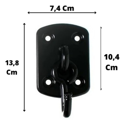 Gancho de Rede Reforçado Tipo Armador Preto Resistente 200kg - 4 Gancho de Rede Reforçado Tipo Armador Preto Resistente 200kg - 4
