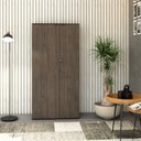 Ver imagem 1 de Armário Alto Fechado com 2 Portas 161,5cm x 80cm x 42cm Marrom/Terracota/Preto