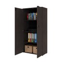 Ver imagem 2 de Armário Alto Fechado com 2 Portas 161,5cm x 80cm x 42cm Marrom/Terracota/Preto