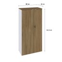Ver imagem 4 de Armário Alto Fechado com 2 Portas 161,5cm x 80cm x 42cm Branco/Vermont Oak