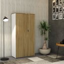Ver imagem 7 de Armário Alto Fechado com 2 Portas 161,5cm x 80cm x 42cm Branco/Vermont Oak