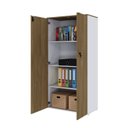 Ver imagem 2 de Armário Alto Fechado com 2 Portas 161,5cm x 80cm x 42cm Branco/Vermont Oak