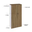 Ver imagem 6 de Armário Alto Fechado com 2 Portas 161,5cm x 80cm x 42cm Branco/Vermont Oak