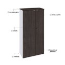 Ver imagem 6 de Armário Alto Fechado com 2 Portas 161,5cm x 80cm x 42cm Branco/Terracota