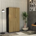 Ver imagem 7 de Armário Alto Fechado com 2 Portas 161,5cm x 80cm x 42cm Preto/Vermont Oak